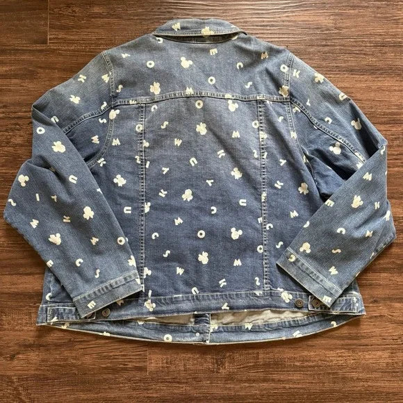Rare Disney Parks Alphabet Monogram Jean Jacket Women's 5XL Plus Size 30/32 - Picture 4 of 7